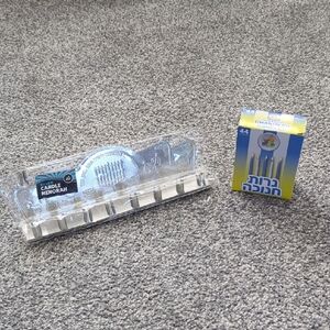 Silver Menorah with Candle Set